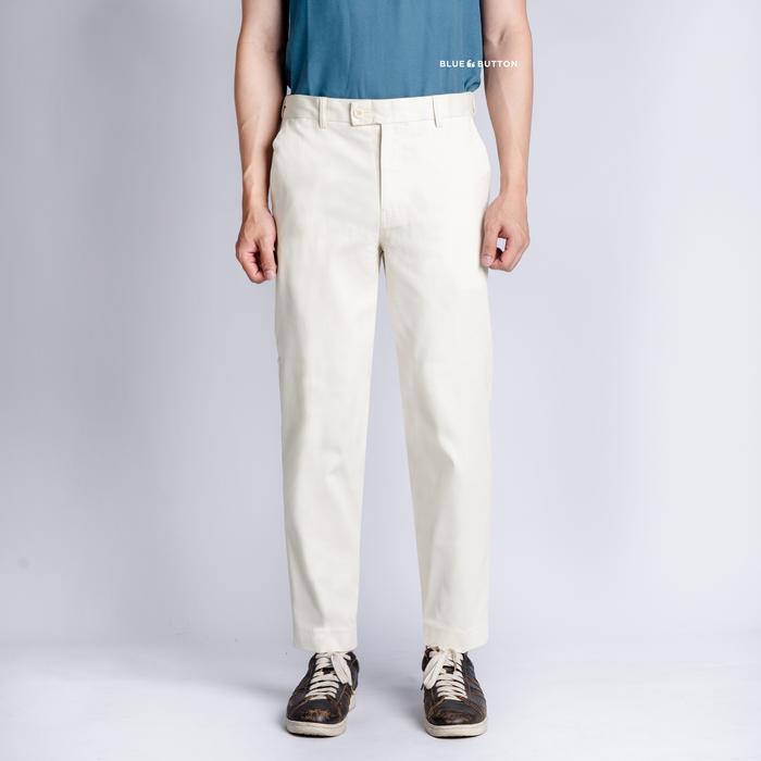 Gambar BlueButton Celana Chinos Pria Slim Fit Celana Ankle Pants Magic Waist 2.0 - Ivory White, 33 dari BlueButton undefined Tokopedia
