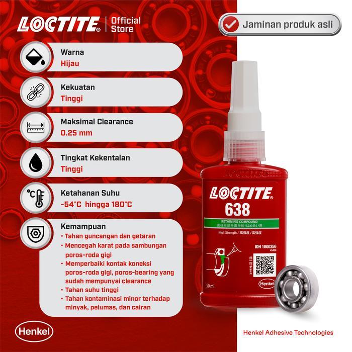 Gambar Henkel Loctite 638 Retaining Compound Lem Bearing Shaft 50 Ml dari Toko Safety Official undefined Tokopedia
