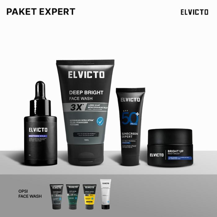 Gambar ELVICTO PAKET EXPERT PERAWATAN WAJAH | BRIGHTENING SERUM, FACE WASH, SUNSCREEN,BRIGHT UP MOISTURIZER | Paket Perawatan Pria untuk Membersihkan, Mencerahkan, Merawat, dan Melindungi Kulit Wajah Pria dari Berbagai Permasalahan Kulit. - DEEP CLEAN FW-SUNSCREEN dari ELVICTO undefined Tokopedia