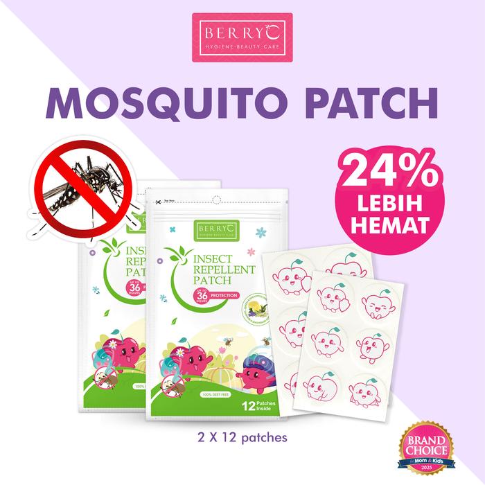 Gambar BerryC Insect Mosquito Repellent Patch Pack 12pcs - Stiker Anti Nyamuk Anak Bayi Alami No DEET - 2 Pack dari Natural Family Care undefined Tokopedia