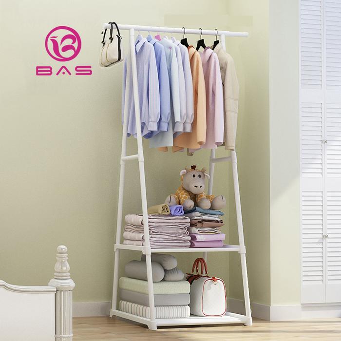 Gambar BAS Triangle stand hanger gantungan baju rak buku susun rak serbaguna rak gantung portable dengan 4 roda - PUTIH TANPA RODA dari BAS Indonesia undefined Tokopedia