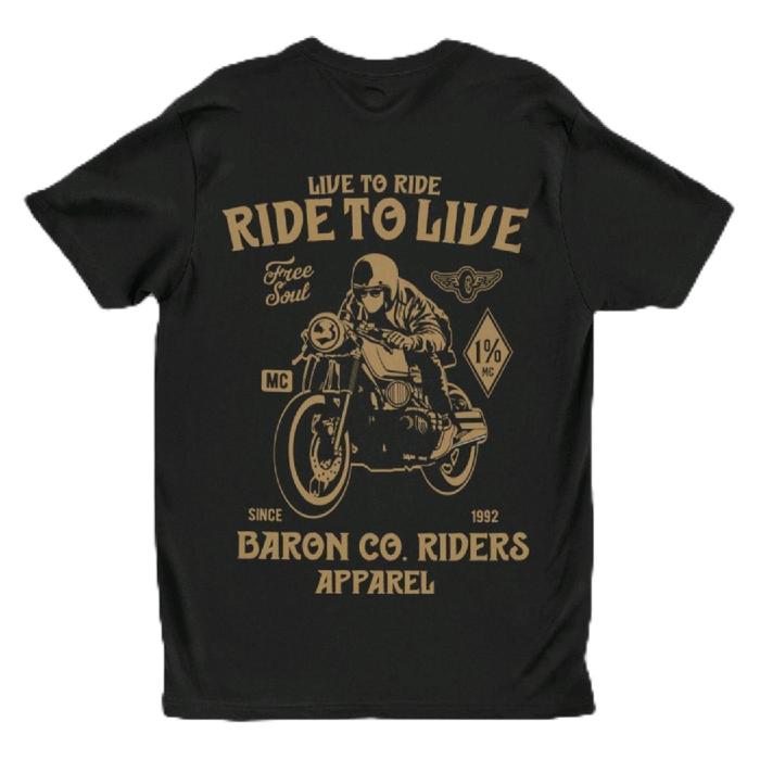 Gambar Kaos Vintage Motor Bikers Live to Ride Retro Custom Motorcycle T-Shirt - S dari The Don and Baron Co. undefined Tokopedia