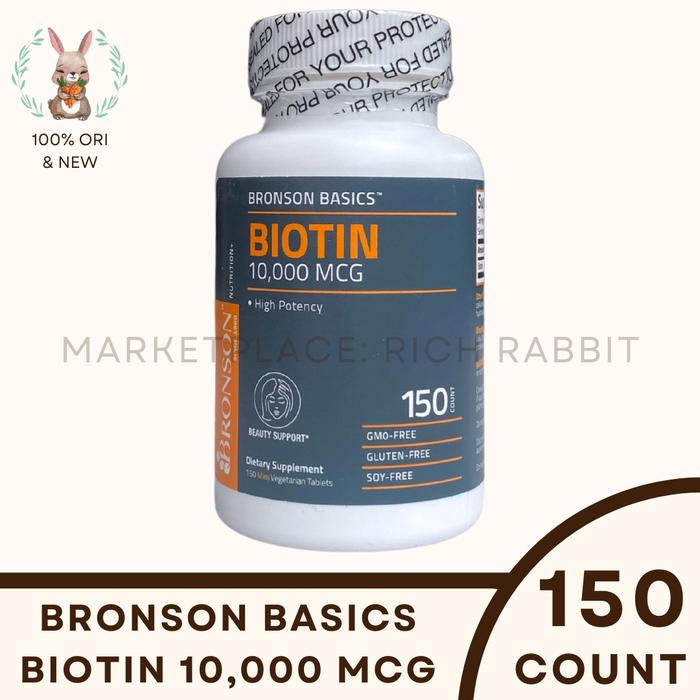 Gambar Bronson Basics Biotin Suplemen Rambut Rontok Akar Kuat 5000 10000 MCG 150 360 Tablet Basic ORI USA - 5000MCG-360TAB dari Rabbit Mart ID undefined 5 Tokopedia