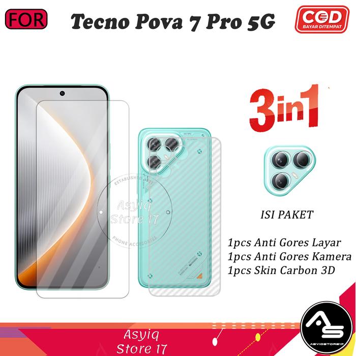 Gambar Paket 3IN1 Tempered Glass Blue Untuk Tecno Pova 7 Pro 5G Pova 7 Ultra Pova 7 4G 5G Anti Gores Full Layar - 3IN1 TG BENING, Tecno Pova 7 Pro 5G dari Asyiq17 undefined Tokopedia