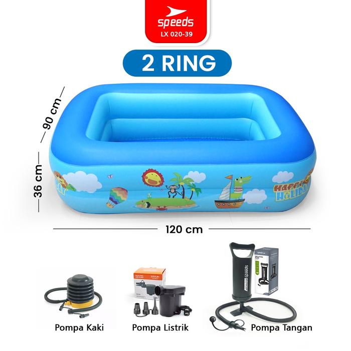 Gambar SPEEDS Kolam Renang Anak Polos 3 Layer 210cm Jumbo Bayi Tiup Mandi Bola Inflatable Swimming Pool Luar Ruangan 020-36 - 120x90x36cmMotif, KOLAM SAJA dari Speedshome undefined Tokopedia
