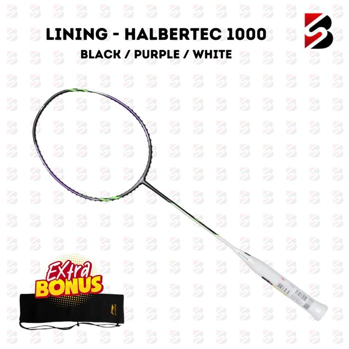 Gambar LINING Raket Badminton Halbertec 1000 - Hitam/Ungu/Putih Bonus Cover & Senar Gratis Pemasangan Senar Mesin Digital - 4U, RAKET + COVER dari Berkat Sports undefined Tokopedia