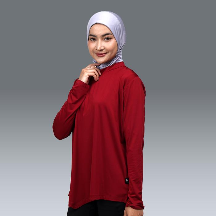 Gambar HIA Everywear Taneeya Oversized Inner Top Wanita Hacktive Fabric Red Dahlia - Red Dahlia, M dari HIA EveryWear undefined Tokopedia