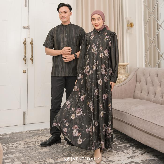 Gambar Niara Couple Baju Keluarga Gamis Kemeja Suami Istri Couple Lebaran 2025 Motif Dress Muslim Panjang Pasangan by Ventedaily Wanita Sarimbit Koko - Charcoal dari Ventedaily_NEW undefined Tokopedia