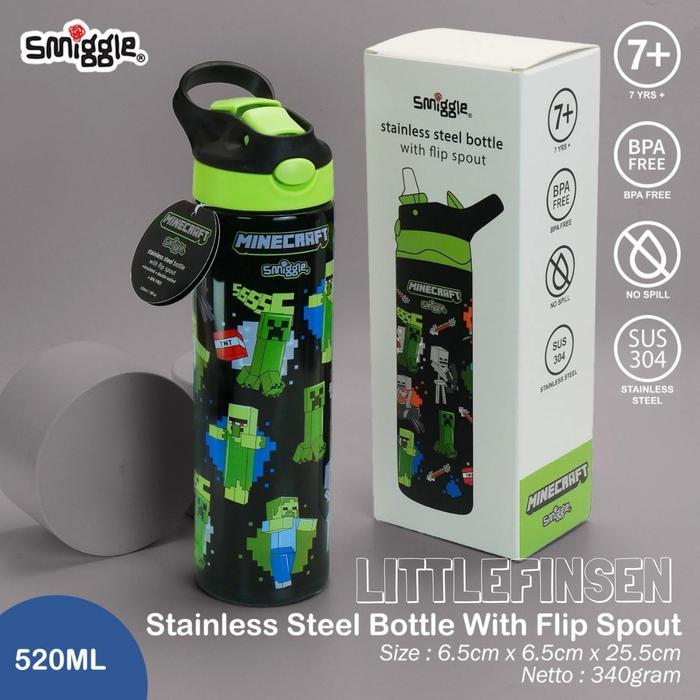 Gambar Botol Minum Stainless Minecraft Spiderman Marvel Ariel/Botol Minum Stainless Smiggle Minecraft/Botol Minum Anak Stainless Sedotan Silicon Pasti Ori - Minecraft dari Wihelminas undefined Tokopedia