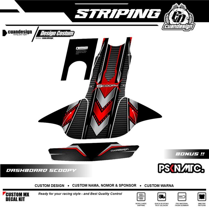 Gambar STIKER STRIPING PELINDUNG DASHBOARD / THANKPAD / DECKPAD MOTOR SCOOPY STICKER SCOOPY 2024-2025 MOTIF RACING - 001 dari Cuan olshop design undefined Tokopedia