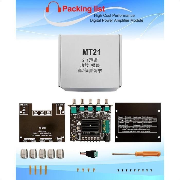 Gambar 【Penawaran khusus】ZK-MT21 2.1 channel bluetooth modul penguat daya digital daya tinggi 50W * 2 + 100W nada tinggi dan rendah super subwoofer Adaptor Amplifier - ZK-MT21 dari SlENWlNY undefined Tokopedia