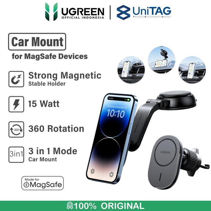 Gambar UGREEN Car Holder Wireless Charger Magnetic 25W 15W Qi2 Penyangga Pengisi Daya HP Mobil for iPhone - 15W dari Ugreen Indonesia by UniTAG undefined Tokopedia