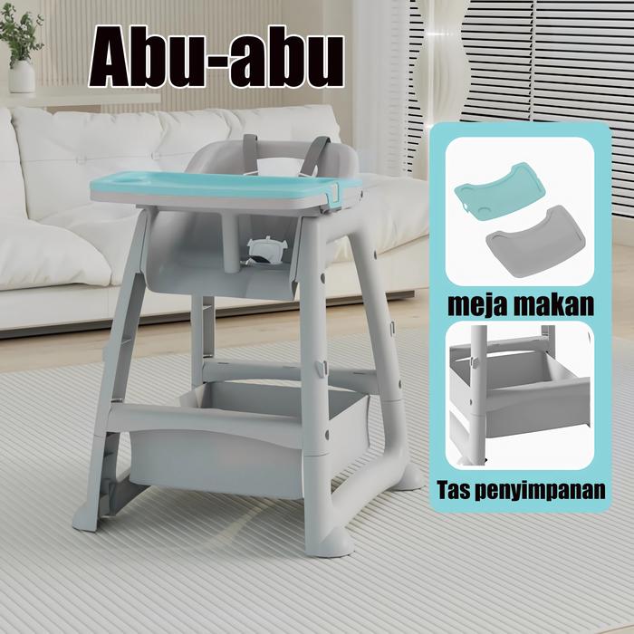 Gambar Kursi Makan Bayi Baby Chair Tempat Duduk Makan Bayi Piring Makan Yang Bisa Dilepas - Abu-abu dari Tiny Toes Mall undefined Tokopedia