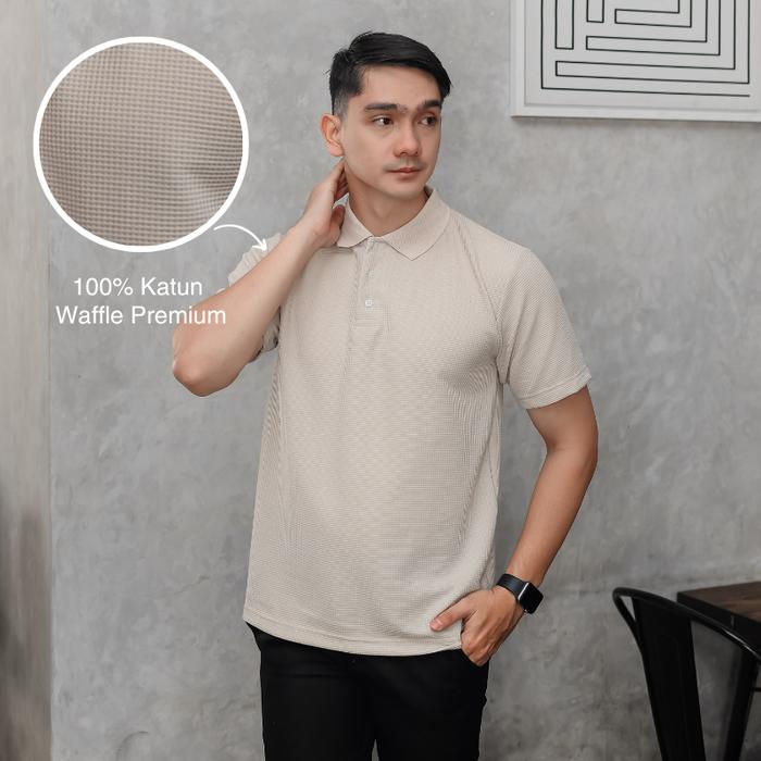 Jual KGMN Apparel Hugo Polo Waffle Shirt Kaos POLO Pria Kaos