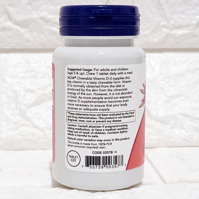 Gambar NOW FOODS FOOD VITAMIN VIT D-3 D3 ANAK 1000IU 1000 IU 180 SG CHEWABLES dari chirazeverhart39 undefined Tokopedia