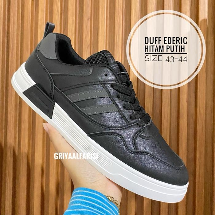 Gambar Sepatu Sneakers Duff EDERIC Upsize - HITAM PUTIH, 44 dari Griya Alfarisi undefined Tokopedia