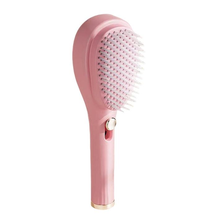 Gambar Self-Cleaning Hairbrush Scalp Massage Brush Anti-Static Hair Comb Salon Styling Tool Portable Retractable Magic Fluffy Hair Comb - Pink dari ogixan748 undefined Tokopedia