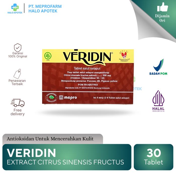 Gambar VERIDIN Tablet Salut Selaput 30 Tablet Suplemen Membantu Melancarkan Peredaran Darah Ekstrak Citrus Sinensis Fructus 500mg Diosmin 450mg Hesperidin 50mg dari HALO APOTEK undefined Tokopedia