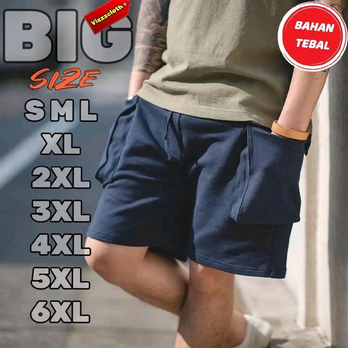 Gambar CELANA PENDEK PRIA CARGO KEMPOL BIGSIZE JUMBO Casual - HITAM, S dari VIZZZCLOTH_NEW undefined Tokopedia