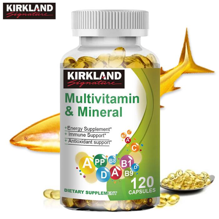 Gambar COD- KIRKLAND Multivitamin & Minerals Capsules with Vitamin B12, D3 & K2 for Boost Energy and Metabolism Support Heart & Joint Strength Immune Health 120pcs Multivitamin Kapsul Dapat meningkatkan energi dan metabolisme - 1 Bottle/120pcs dari NutriMartt undefined Tokopedia