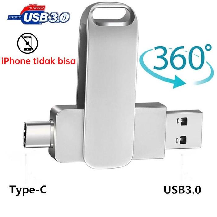 Gambar 2TB 2in1 USB3.0 flash drive type c 1TB high-speed OTG USB flash drive, suitable for Android hp laptop（typec/usb） Pc Computer Flashdisk Storage Tablet - Silver, 2TB dari USB Workshop Pro undefined Tokopedia