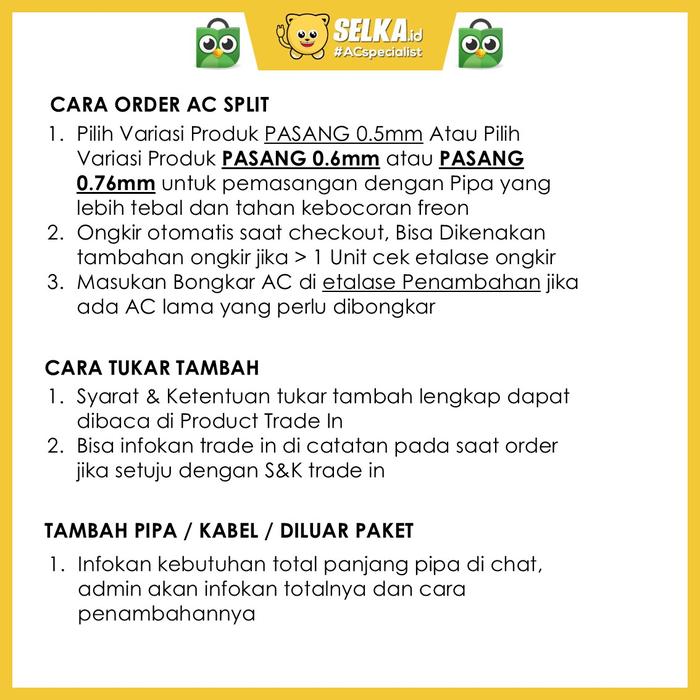 Gambar AC DAIKIN FTP15AV14 / FTP 15 AC SPLIT 1/2 PK BREEZE STANDARD - UNIT ONLY, FTP15AV149 dari Selka ID Specialist AC undefined Tokopedia
