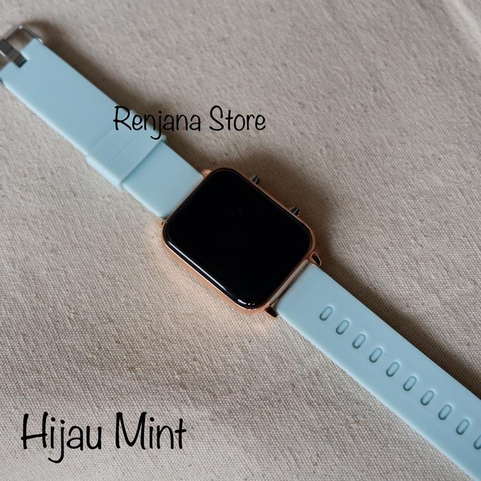 Gambar Jam Tangan Couple Pria dan Wanita Led Digital Terbaru Viral Rubber Strap Digital Santai Pink Besi - HIJAU MINT, CEWEK dari Renjana Store undefined Tokopedia