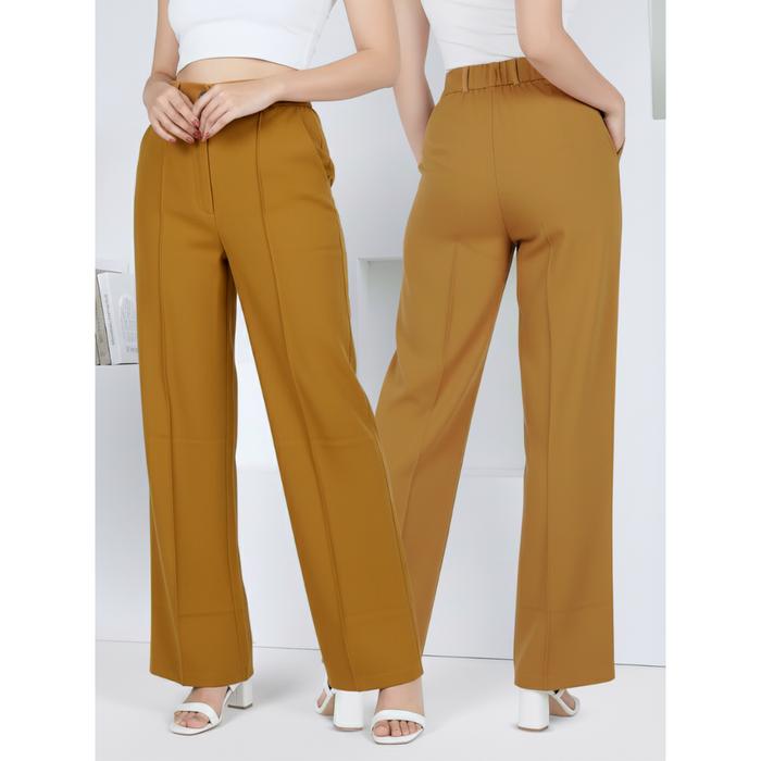 Gambar ADA - Leony Cullote Basic Pants High Waist - Mustard , XL dari adafashionstore Kota Administrasi Jakarta Utara Tokopedia