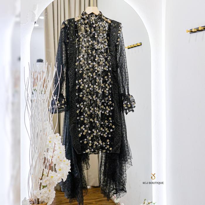 Gambar KCJ - NARA Outer Tunik Tile Bordir Premium - Hitam dari KCJ INDONESIA BOUTIQUE undefined Tokopedia