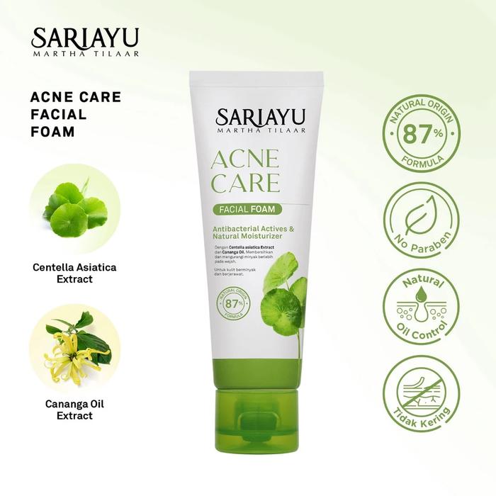 Gambar Sariayu Acne Care Facial Foam Netto 75 ml - Sariayu Facial Foam 75 ml dari Pusat Skincare Kosmetik undefined Tokopedia