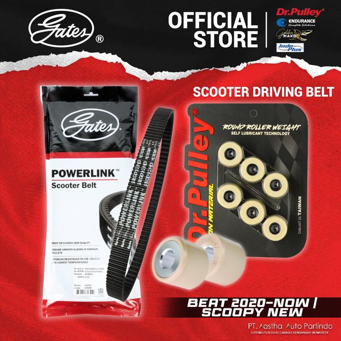 Gambar VANBELT SET ASSY GATES DRPULLEY HONDA GENIO,SCOOPY,BEAT STRT/DLX21 - K0J Motor Motorcycle - Vanbelt Set dari Aastha Auto Partindo undefined Tokopedia