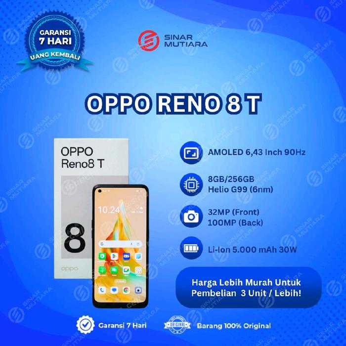 Gambar HANDPHONE SECOND OPPO RENO 8T 8/256 GB (4G) - GRADE C dari Sinar Mutiara Cell undefined Tokopedia