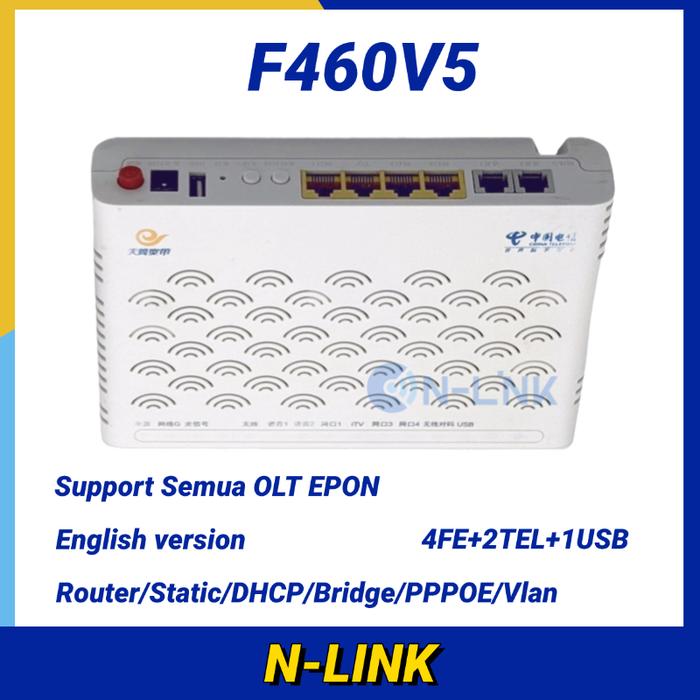 Gambar F460 V5 EPON ONU WiFi Modem – Works with All EPON OLT, HIOSO, HSGQ & Supports Bridge Mode wifi  untuk  di  rumah modem - No Adapter dari N-LINK Trust undefined Tokopedia