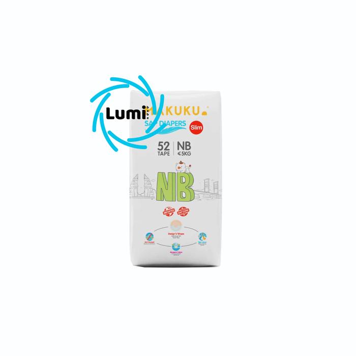 Gambar MAKUKU SAP DIAPERS SLIM TAPE NB52 S48 PANTS M32 L34 XL32 XXL28 - SLIM NB52   dari Lumibebe Kota Administrasi Jakarta Selatan Tokopedia