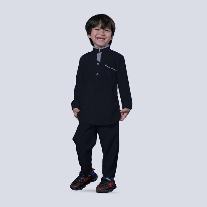 Gambar Setelan Baju Koko Anak Lengan Panjang Kawan Muslim Usia 1-12 Tahun Hitam & Putih - HITAM, 2 dari Kawan Muslim_NEW undefined Tokopedia