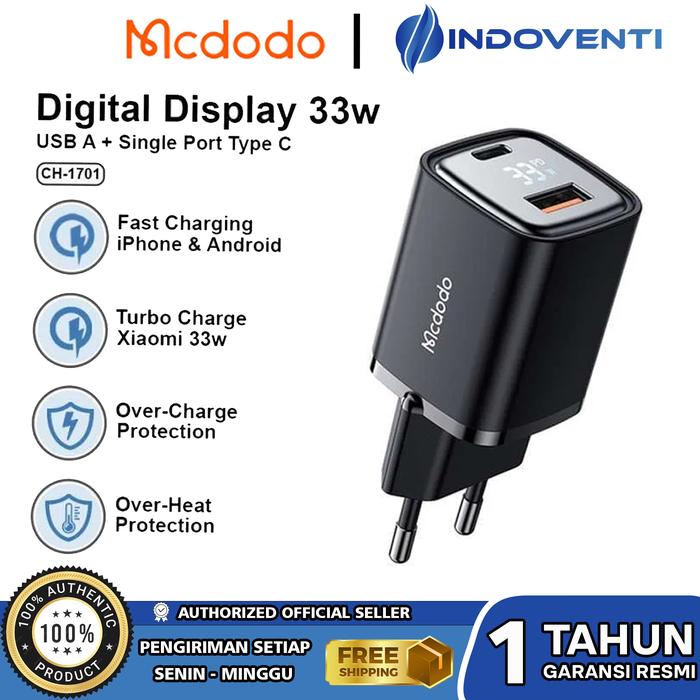 Jual MCDODO Adaptor Dual Output Usb Type C Fast Charging 33W 40W
