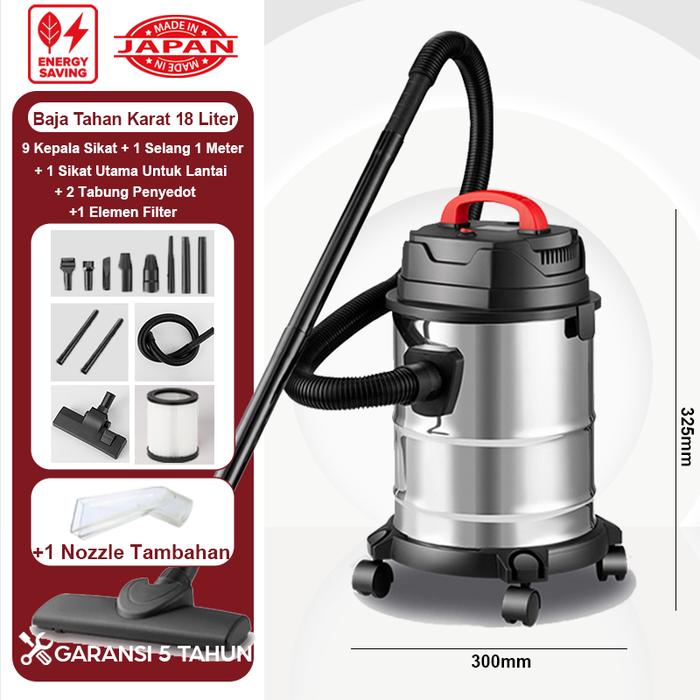 Gambar Tixx Promo Guncang TIXX Penyedot Debu 3in1 Multifungsi Vacuum Cleaner 15 Liter Sedot Basah Kering Vacum Blower Wet Dry Penyedot Debu - Alat Pembersih Praktis dan Efisien Merah 15L Stainless Steel 18L Anti Tungau 800W 3m Kabel 9 Aksesori - 18L Besi tahan karat+Sikat Air dari Tixx official ID undefined Tokopedia