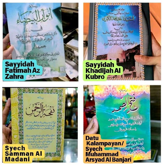 Gambar Seri Manaqib Karangan Guru Munawwar Kampung Melayu Manaqib Sayyidah Khadijah Al Kubro - Manaqib Fatimah Az Zahra - Manaqib Syekh Samman Al Madani - Manaqib Datu Kalampayan / Syekh Muhammad Arsyad Al Banjar - Syekh Samman Al Madani dari Ridha Gallery Kitab 2 undefined Tokopedia