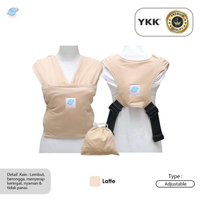 Gambar Elephas Huggy Wrap - Gendongan Bayi Gendongan Instan Premium Gendongan Mshape Bergaransi Bisa dari Newborn hingga Toddler multifungsi bepergian - WRAP LATTE dari elephas.id undefined Tokopedia