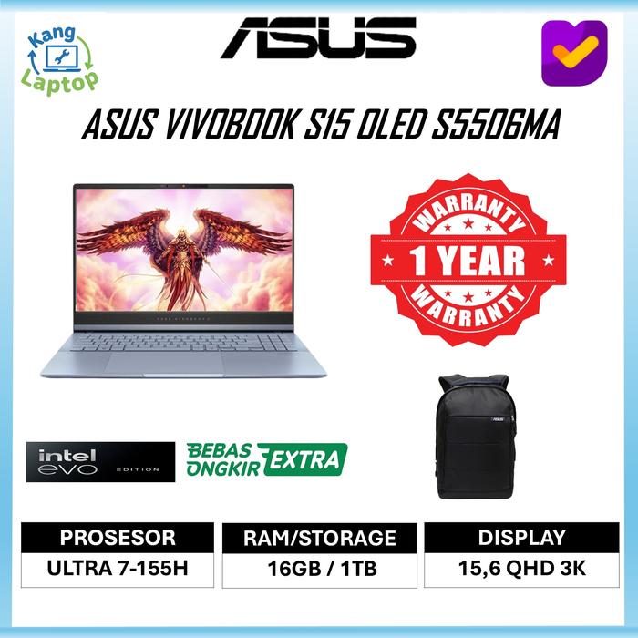 Gambar Asus Vivobook S15 OLED S5506MA Core Ultra 7 155H 16GB 1TB W11 15.6QHD 3K - UNIT ONLY dari KangLaptop_NEW undefined Tokopedia