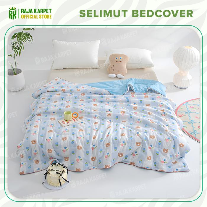 Gambar RAJA - Selimut Katun Seersucker Ringan Lembut & Nyaman Bedcover Lembut & Mewah Luxurious BONUS 2 SARUNG BANTAL LUCU - BJH01, 120x200CM  dari Raja Karpet_NEW undefined Tokopedia