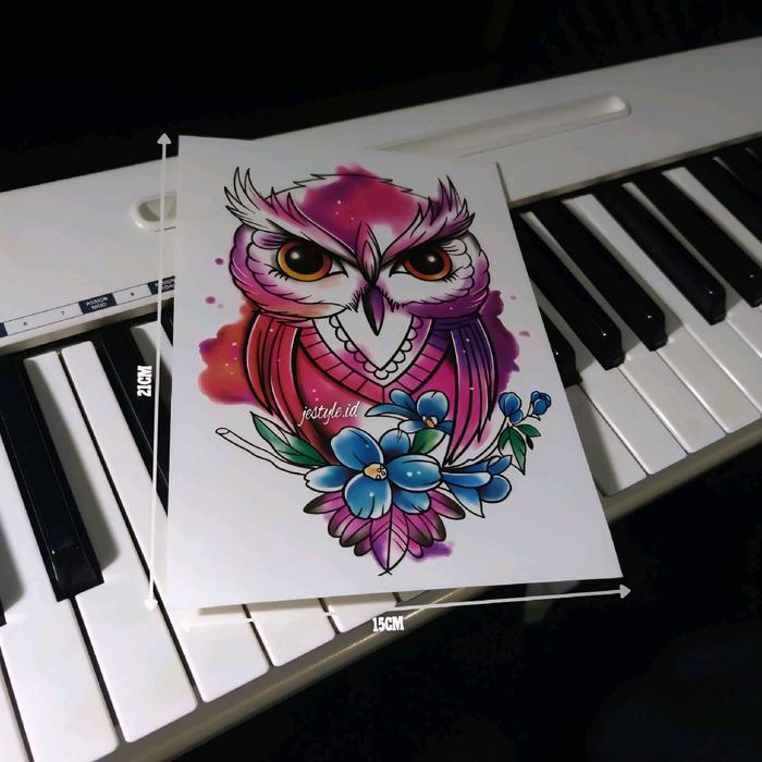 Gambar [OLC-OLD] Tato Temporer Temporary Tattoo Motif Burung Hantu Owl design - OLC-112 dari Jestyle.id undefined Tokopedia