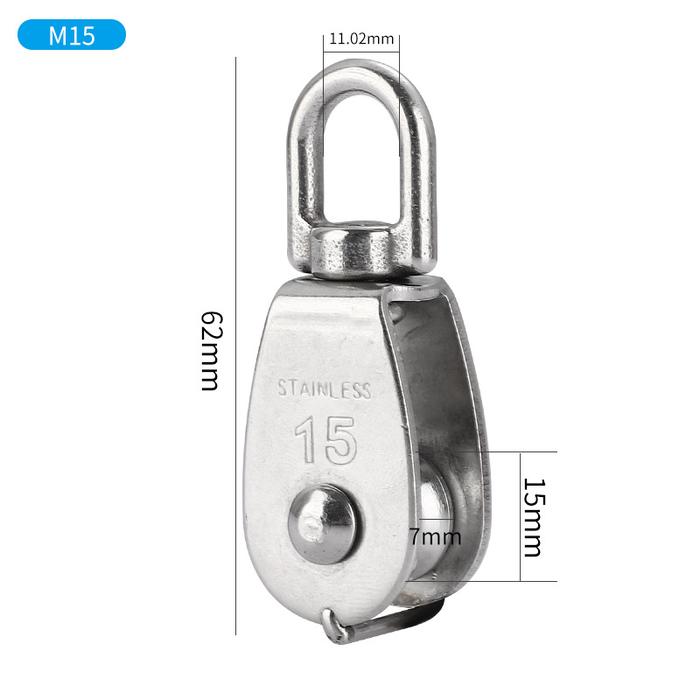 Gambar TK-38 Katrol Kerekan Serbaguna Swivel Pulley Stainless Steel Pully Katrol Roda Putar Angkat Barang - M15 dari hargagrosirancom undefined Tokopedia