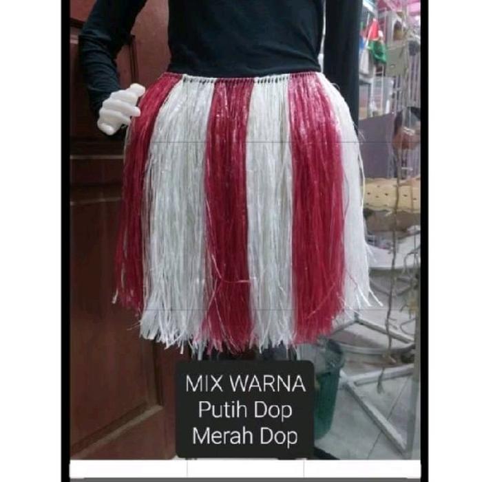 Gambar rok rumbai,tangan dan kaki dari tali rafia kerajinan tangan/hand made 17 agustusan merah putih - ukuran tk dari yamiiiskrshop undefined Tokopedia