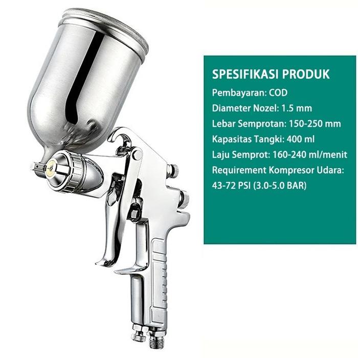 Gambar Lenodi/Spray Alat Semprot Cat 400ml, Alat Painting Kuas Semprot untuk Motor Mobil Furniture - Hasil Rata & Cepat - Perak dari LENODI undefined Tokopedia