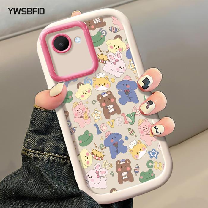 Gambar YWSBFID Casing Hp untuk Realme C30 C30s Narzo 50i Prime Case Pola Binatang kartun Kasing Makaroni kepulan krim Silikon Softcase Casing - Gaya1, Realme C30/C30s dari YWSBFID MALL undefined Tokopedia
