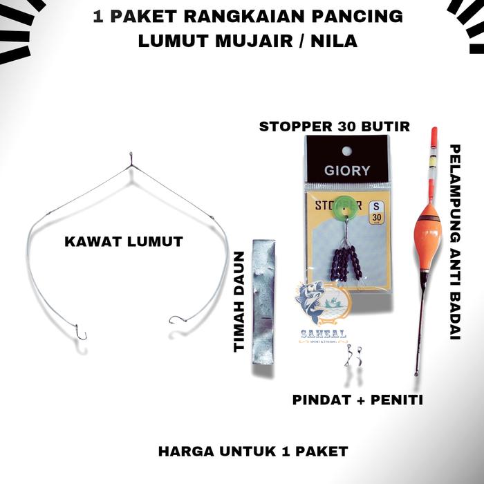 Gambar 1 Paket Rangkaian Kail Pancing Ikan Mujair Nila Media Umpan Lumut dari Saheal Fishing undefined Tokopedia