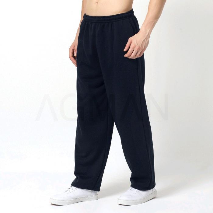 Gambar AGMAN Sweatpant Celana Panjang Baggy Bahan Fleece Tebal Nyaman Pria Santai Hitam Abu Casual Distro - Hitam, M-L dari AGMAN undefined Tokopedia