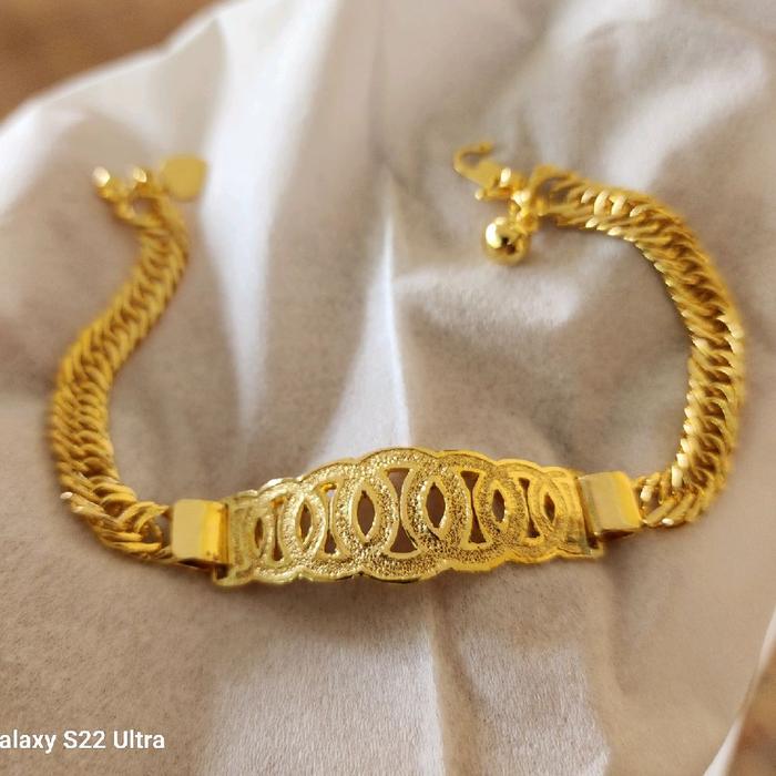 Gambar Gelang Plat Pasir Rantai Double Lapis Emas Kuning Pilih Model - Plat 1, 16cm dari Mitra86 undefined Tokopedia