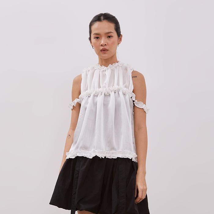 Gambar ISOOS STUDIOS - SEREIA SHEER TOP IN WHITE dari ISOOS STUDIOS undefined Tokopedia